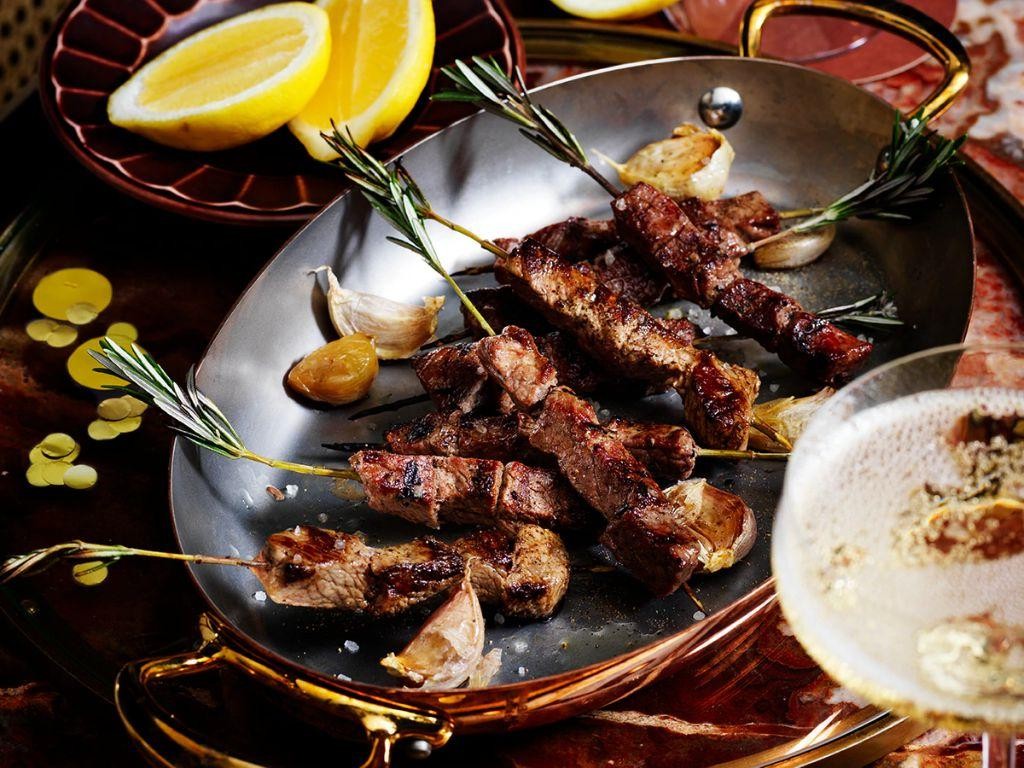 Lamb Kabobs with Roasted Garlic Aioli