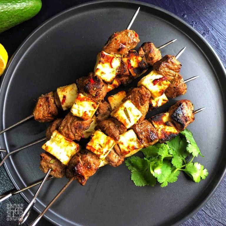 Lamb and Halloumi Kabobs