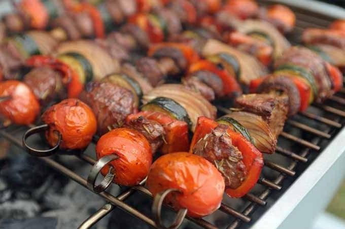 Lamb and Vegetable Kabobs with Balsamic Glaze