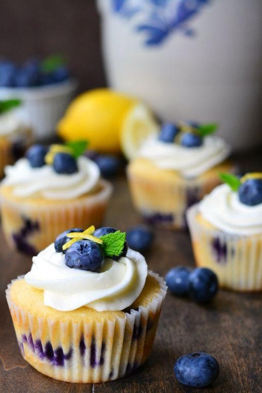 Lemon Ciroc Cupcakes with Blueberry Glaze
