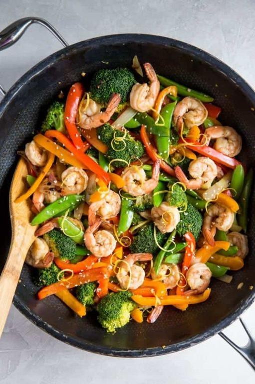 Lemon Ginger Mixed Seafood Stir Fry