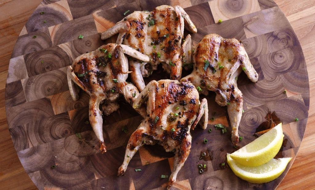 Lemon Herb Marinated Grilled Quail