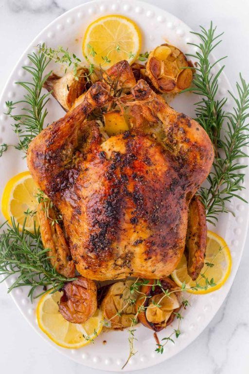 Lemon Herb Whole Baked Chicken