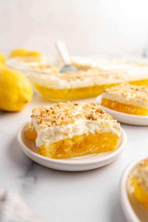 Lemon Jello with Pineapple Chunks