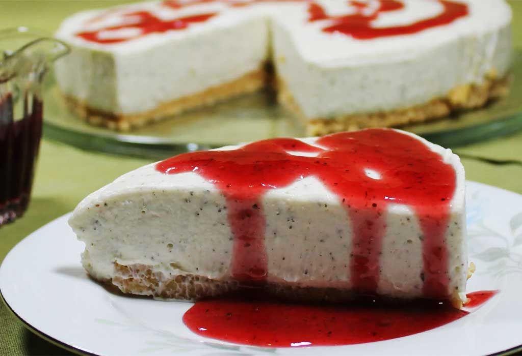 Lemon Myrtle Cheesecake with Berry Coulis