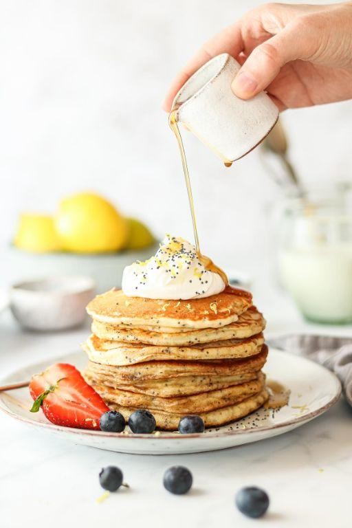 Lemon Poppy Seed Buttermilk Pancakes