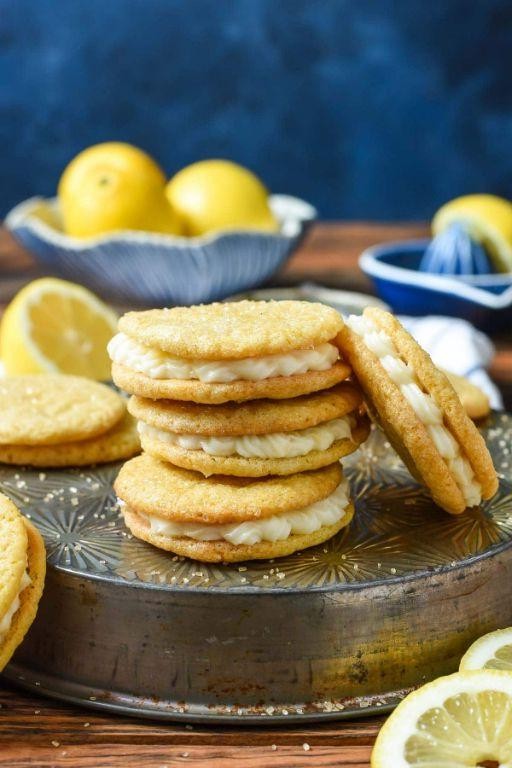 Lemon Sandwich Cookies with Zesty Lemon Cream