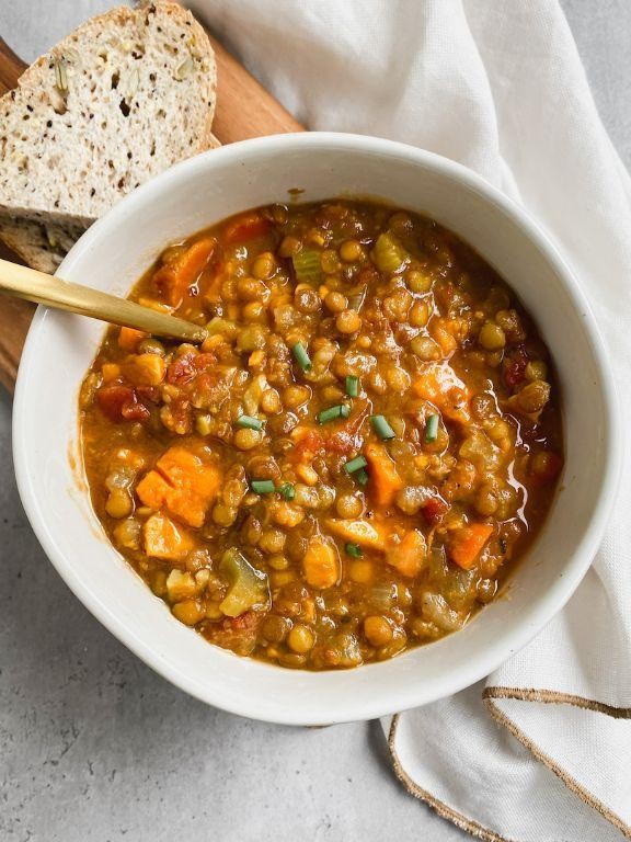 Lentil Soup with Gluten-Free Bread