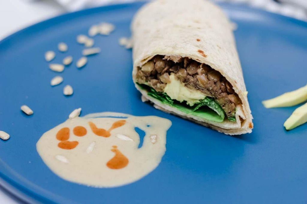 Lentil and Avocado Veggie Wrap
