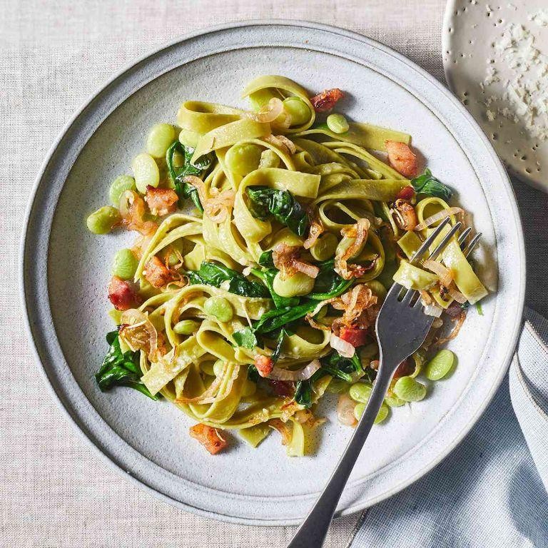 Lima Bean and Spinach Pasta