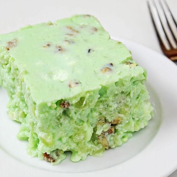 Lime Jello with Cottage Cheese and Pineapple