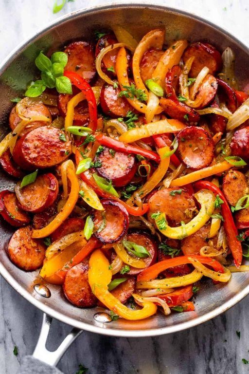 Llama Sausage and Peppers Skillet