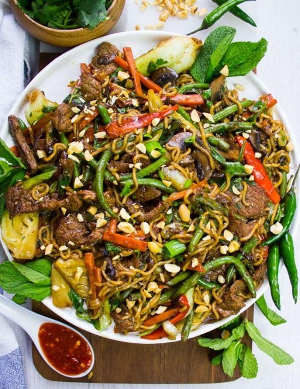 Llama Stir Fry with Vegetables