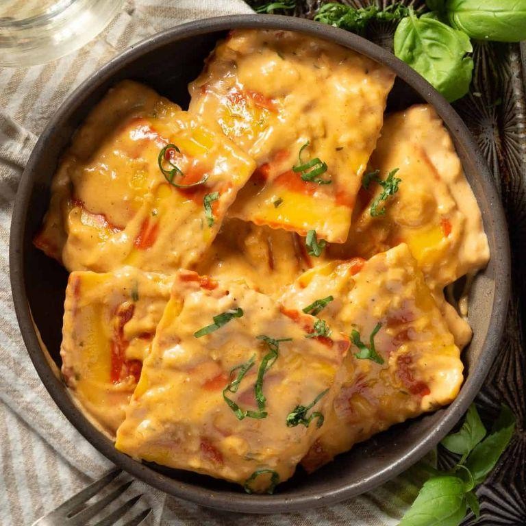 Lobster Ravioli in Cream Sauce