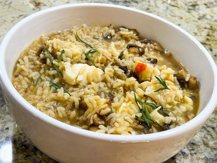 Lobster and Mushroom Risotto with Brown Rice
