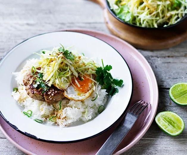 Loco Moco with Pineapple Salsa