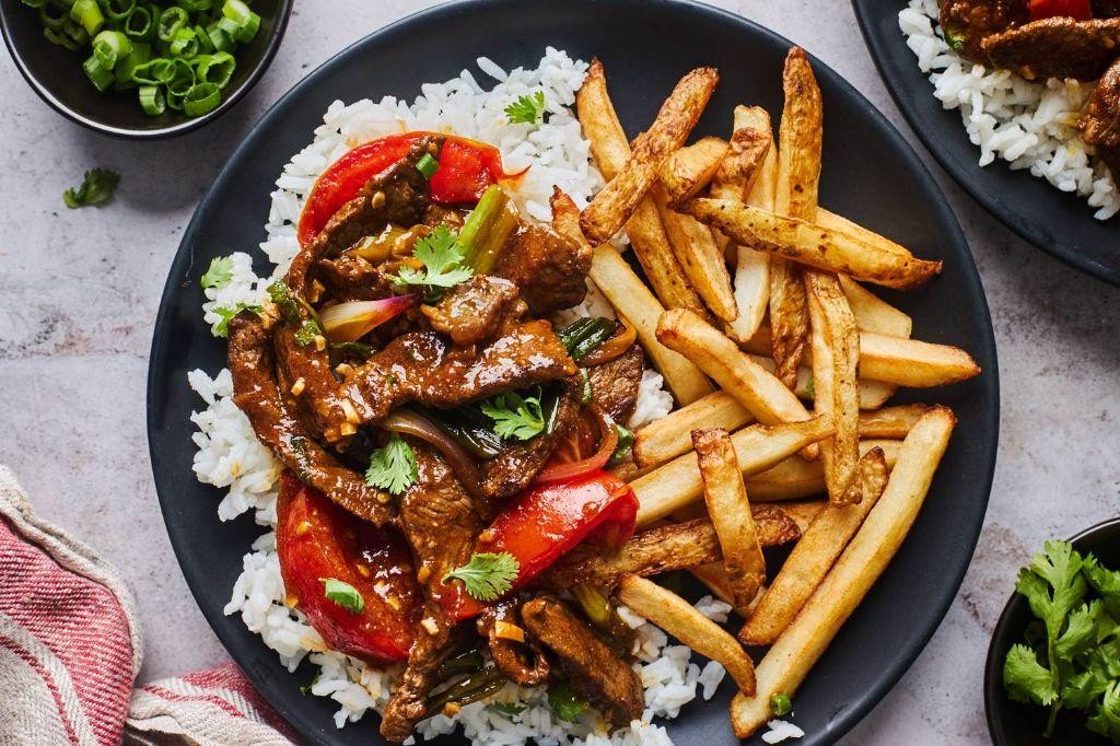 Lomo Saltado Salad with a Lime Vinaigrette