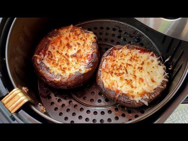 Low Carb Air Fryer Mushroom Pizza