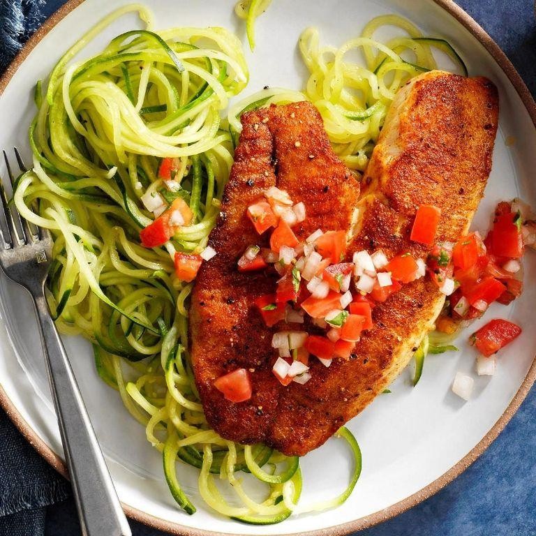 Low-Carb Tilapia with Zucchini Noodles