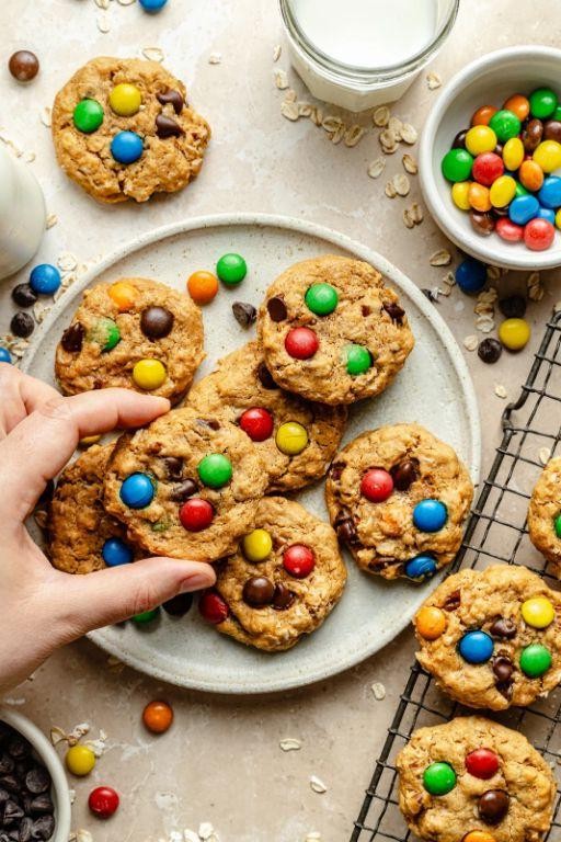 Low-Sugar Monster Cookies with Stevia