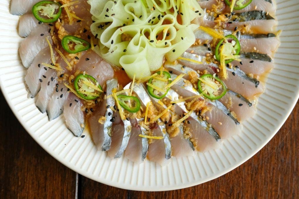 Mackerel Sashimi with Sesame Seeds
