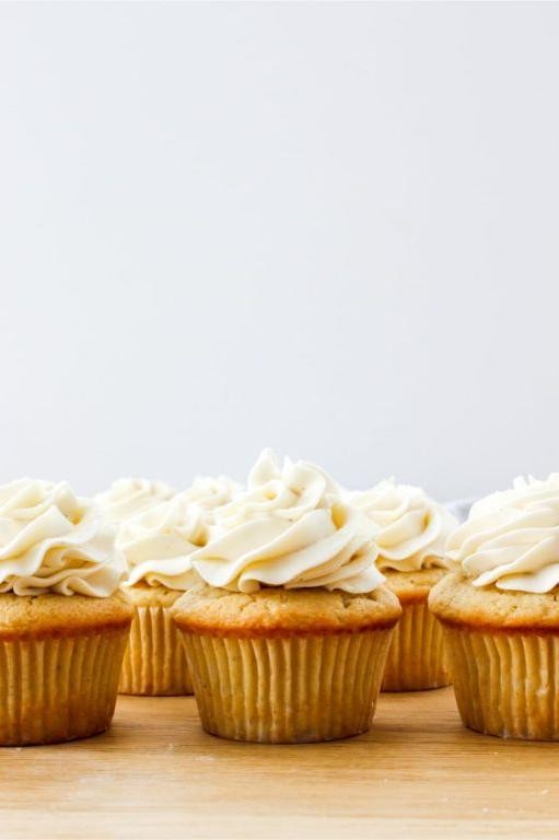 Malted Milk Cupcakes with Vanilla Frosting