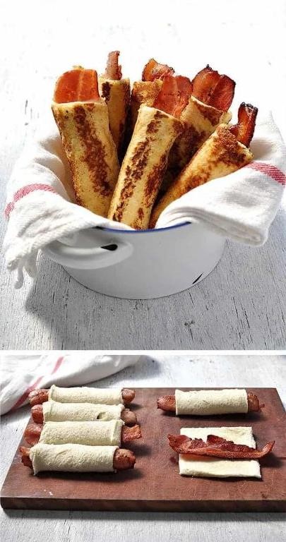 Maple Bacon French Toast Roll-Ups
