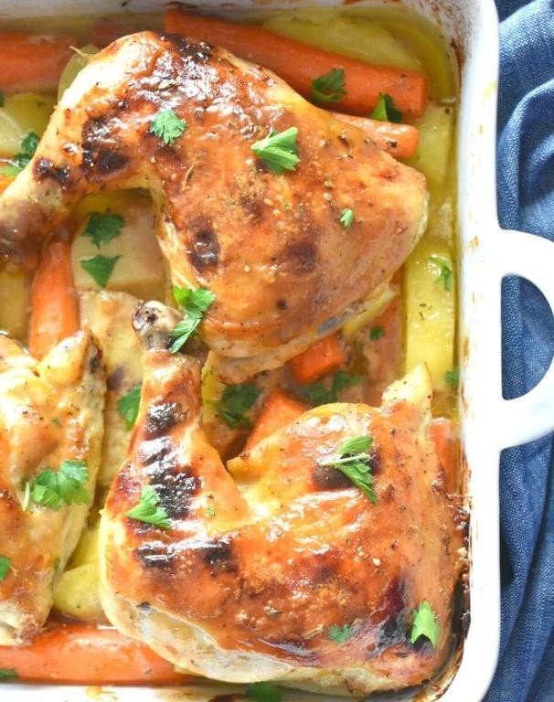 Maple Glazed Baked Chicken Leg Quarters