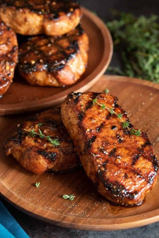 Maple Glazed Thick Cut Pork Chops