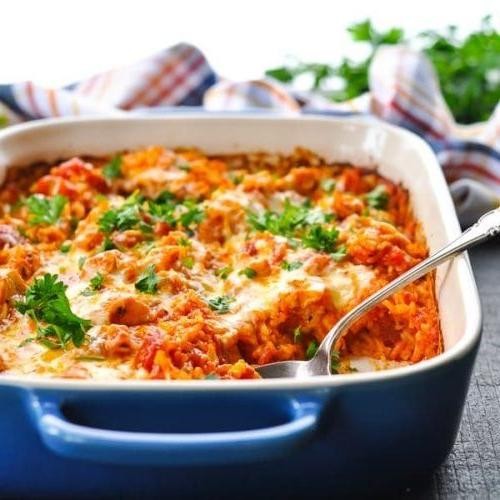 Marinara Chicken and Rice Casserole