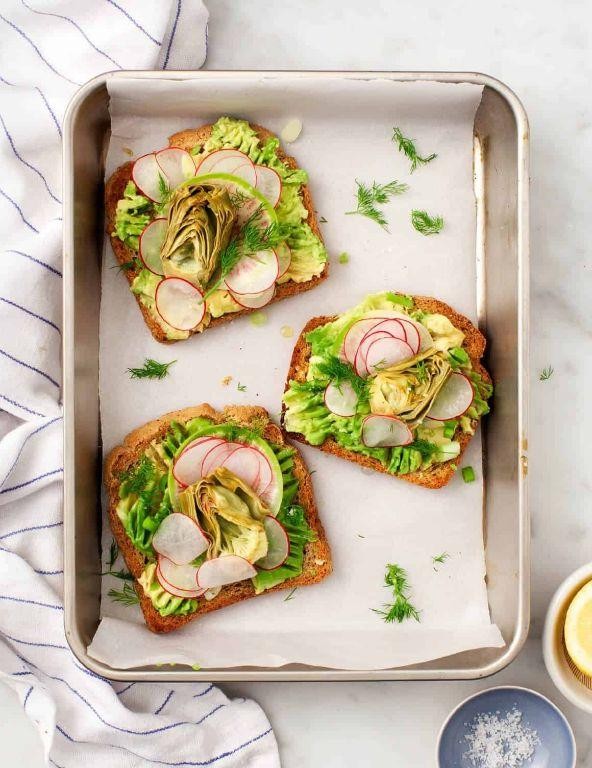 Marinated Artichoke Heart and Avocado Toast