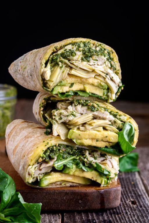 Marinated Artichoke Heart and Chicken Caesar Wrap