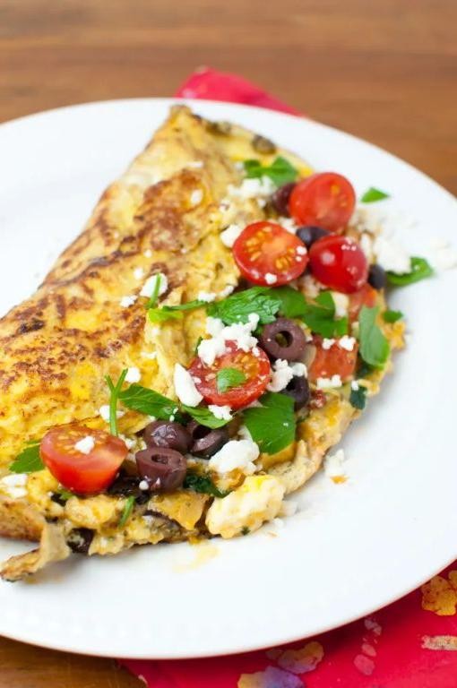 Marinated Artichoke Heart and Feta Cheese Omelette