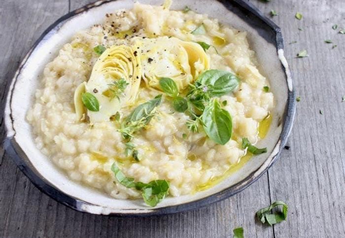 Marinated Artichoke Heart and Parmesan Risotto