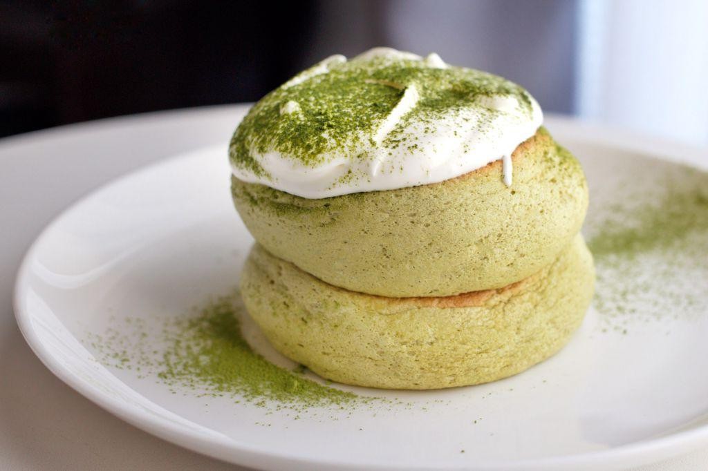Matcha Green Tea Souffle Pancakes