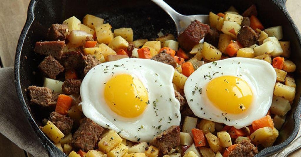 Meatloaf Hash with Fried Eggs
