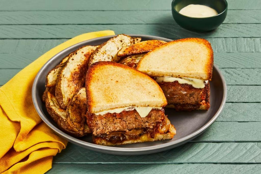 Meatloaf Sandwich with Caramelized Onions
