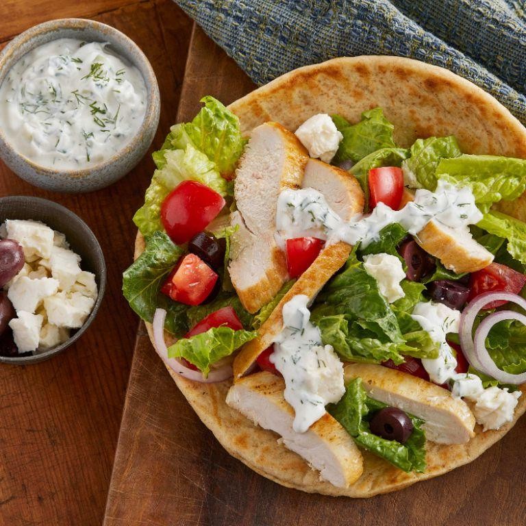 Mediterranean Chicken Wrap with Tzatziki