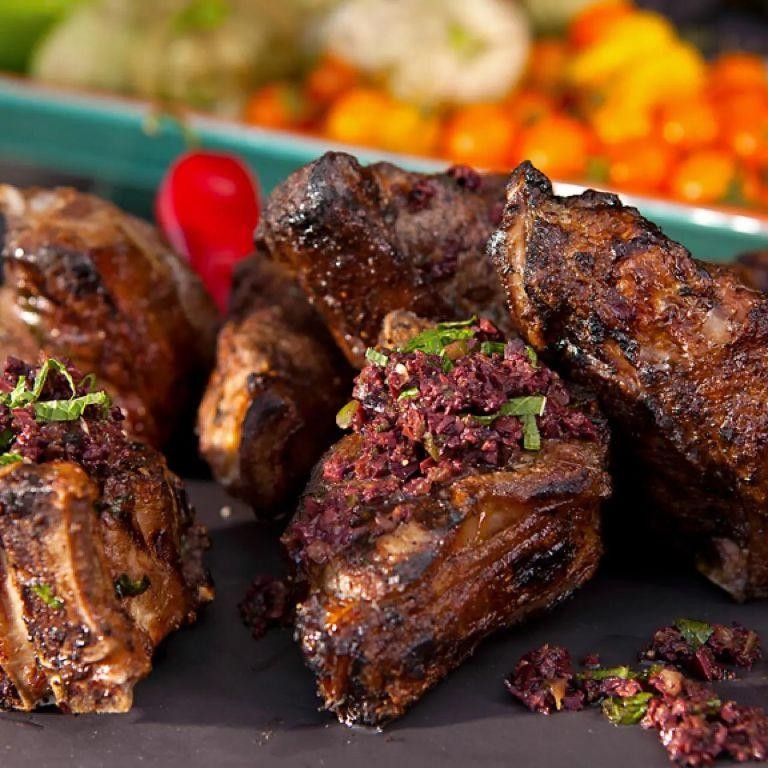Mediterranean Grilled Lamb Chops with Olive Tapenade
