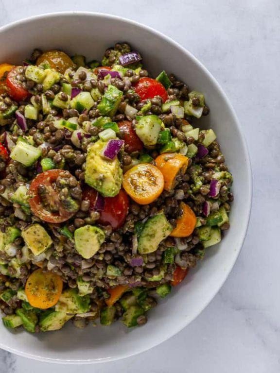 Mexican Lentil Salad with Avocado and Lime