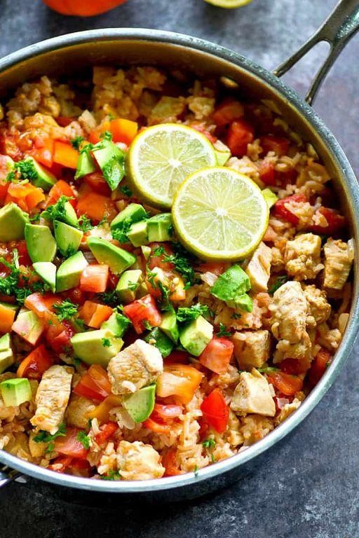 Mexican Spicy Chicken and Rice Skillet