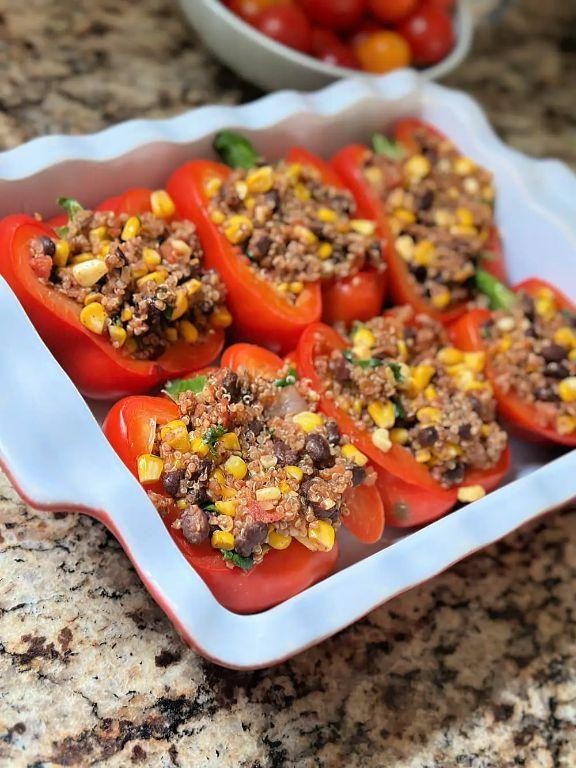 Mexican Style Stuffed Peppers with Corn and Beans