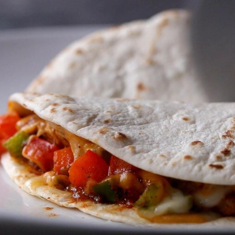 Microwave Chicken Quesadilla