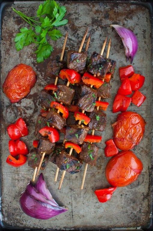 Middle Eastern Lamb Kabobs with Pomegranate Glaze