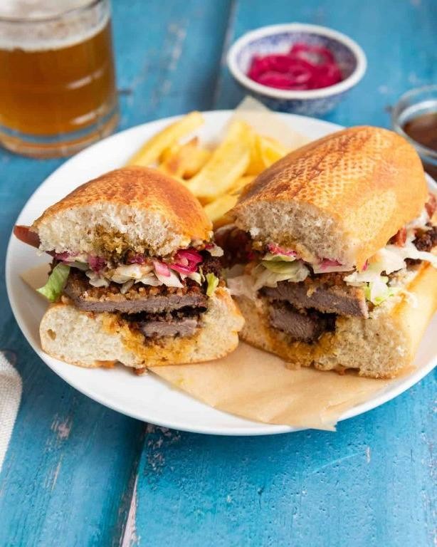 Milanesa Sandwich with Fresh Greens