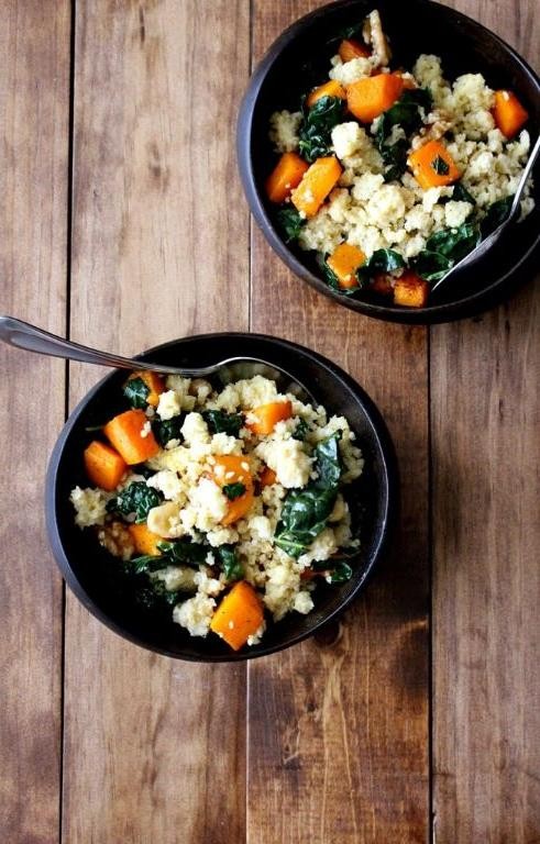 Millet and Kale Grain Bowl with Tahini Dressing
