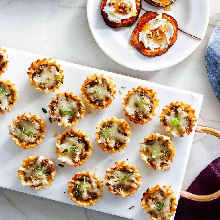 Mini Phyllo Shells with Mushroom and Gruyere