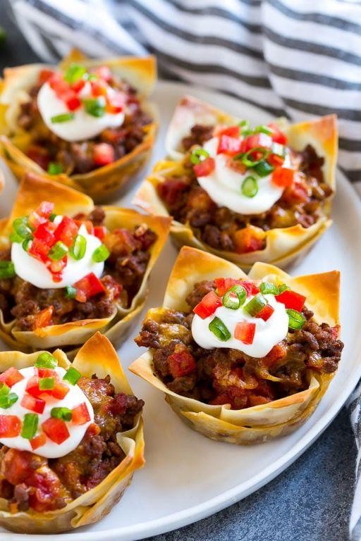 Mini Taco Cups with Ground Beef