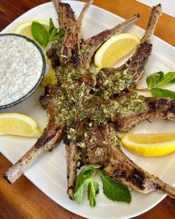 Mint and Yogurt Marinated Grilled Lamb Chops