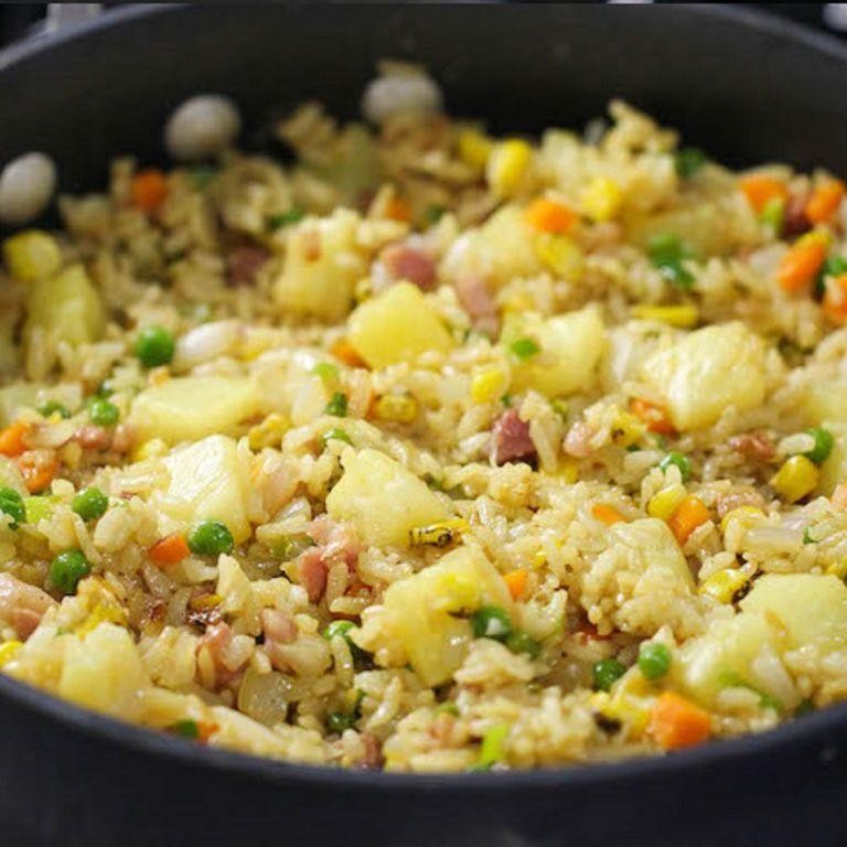 Minute Rice with Pineapple and Ham